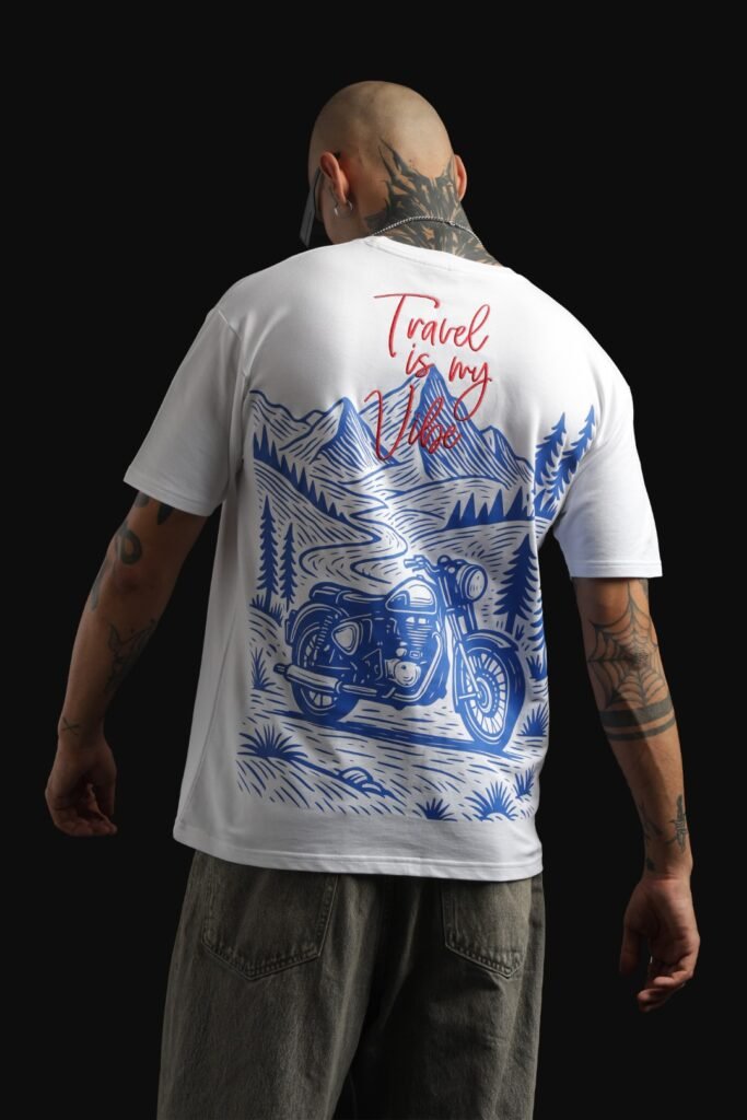 Travel is My Vibe Oversized White T-shirt